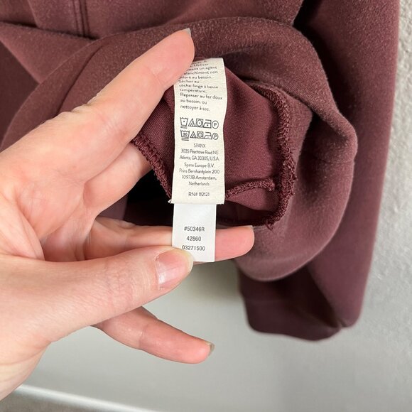 Spanx AirEssentials Half-Zip Pullover Sweatshirt Chocolate Brown Size 2X - Picture 10 of 12